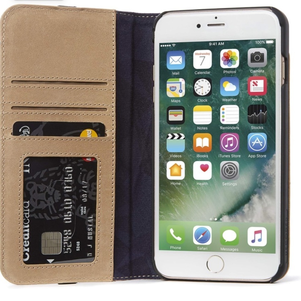 DECODED Wallet Case for iPhone - Full Grain Leather, 3-Slot Wallet 12/12 pro